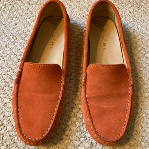 M Gemi Orange Suede Loafers driving moccasin size 40.5 or size 9.5